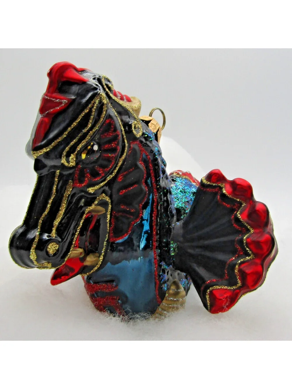 Thomas Glenn Molded Glass Holiday Colorful Flying Dragon Ornament